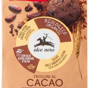 ALCE NERO ORGANIC FAIRTRADE COCOA BISCUITS WITH COCOA NIBS 12 / 250g MB