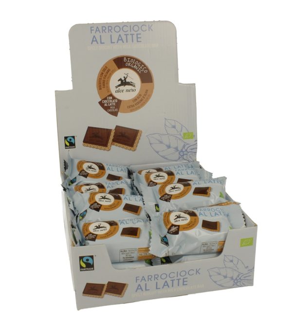 ALCE NERO ORGANIC FAIRTRADE SPELT BISCUIT MILK CHOCOLATE 96 / 28g