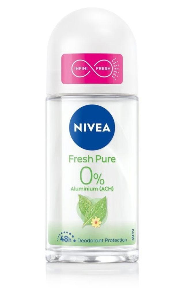 NIVEA DEO ROLL ON FRESH PURE 0% ACH  women 6/50ml.