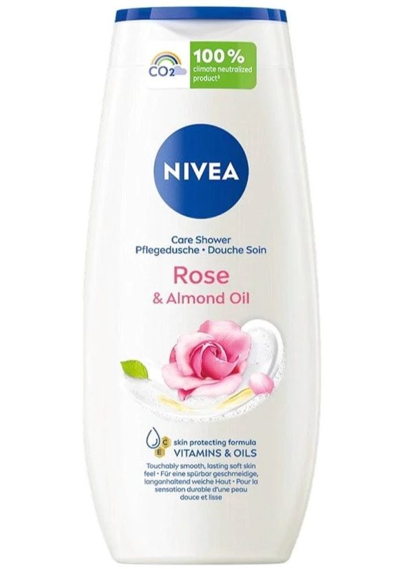 NIVEA SHOWERGEL  ROSE & ALMOND OIL  6/250ml.