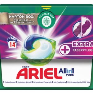ARIEL COLOR EXTRA FABRIC CARE  ALL-IN ONE PODS   4 / 14-WL