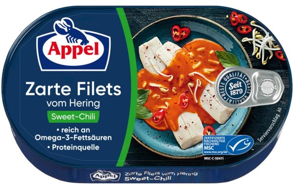 APPEL HERINGSFILET SWEET-CHILI 10 / 200 G.