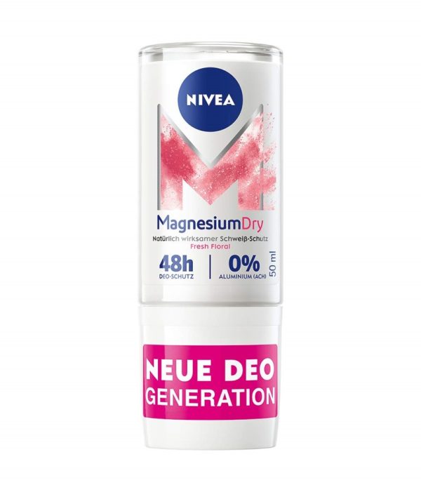 NIVEA DEO ROLL ON MAGNESIUM DRY PINK 0% ACH women 6/50 ml.