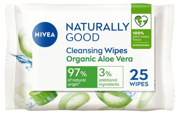 NIVEA FACE CLEANSING WIPES ORGANIC ALOE VERA  6 / 25 pcs