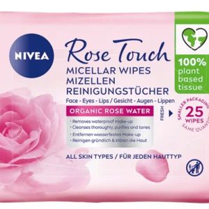 NIVEA FACE CLEANSING WIPES ROSE TOUCH MICELLAR WATER  6 / 25 pcs