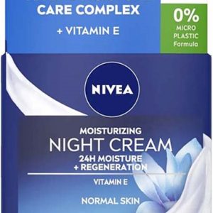 NIVEA FACE MOISTURIZING NIGHT CREAM 24H MOISTURE VIT. E NORMAL SKIN  3 / 50 ml