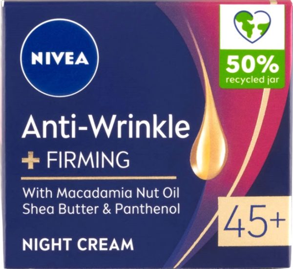 NIVEA FACE 45+ NIGHT CREAM  ANTI-WRINKLE & FIRMING  3 / 50 ml.