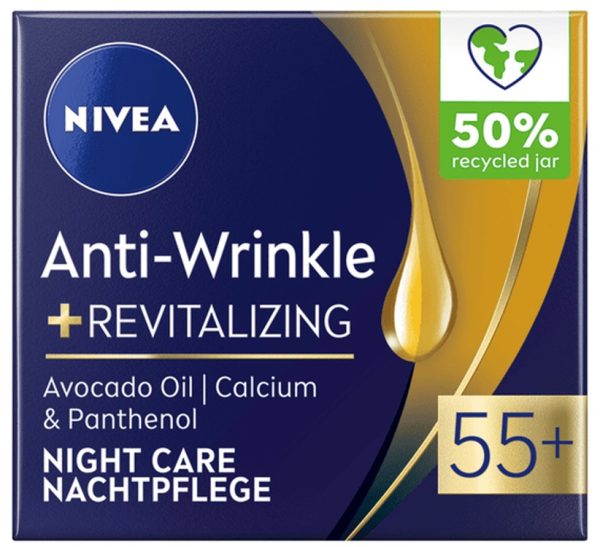 NIVEA FACE 55+ NIGHT CREAM  ANTI-WRINKLE & REVITALIZING  3 / 50 ml.