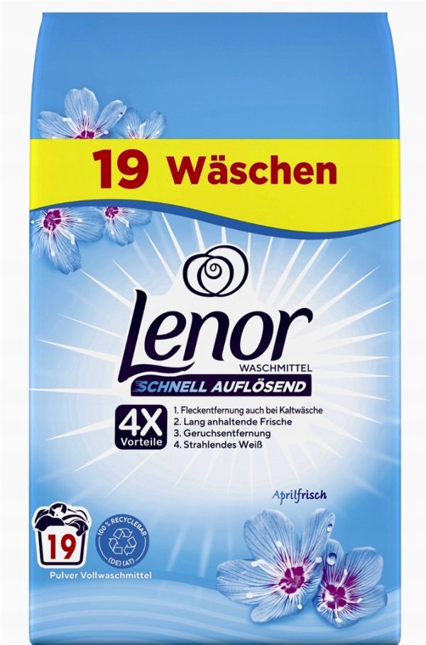 LENOR APRIL FRESH POWDER DETERGENT  4 / 1.14 KG - 19 WL