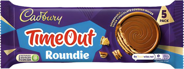 CADBURY TIMEOUT ROUNDIE MILK CHOCOLATE WAFERS 14 / 150 G. (5.29oz)