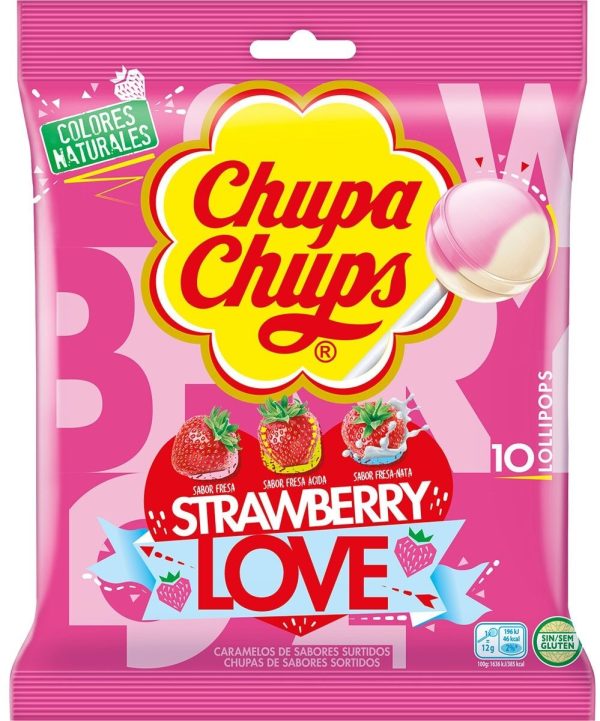 CHUPA CHUPS STRAWBERRY LOVERS 10 PCS bag  12 / 120 G.