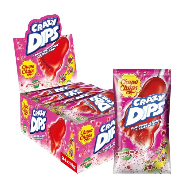 CHUPA CHUPS CRAZY DIP STRAWBERRY 24 / CS.