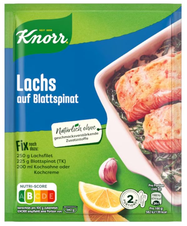 KNORR FIX LACHS AUF BLATTSPINAT / SALMON W. SPINACH  23 PCS.