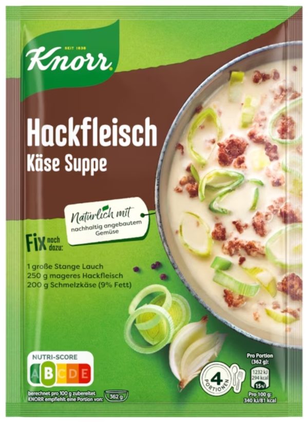 KNORR FIX HACKFLEISCH KASE SUPPE 14 PCS.