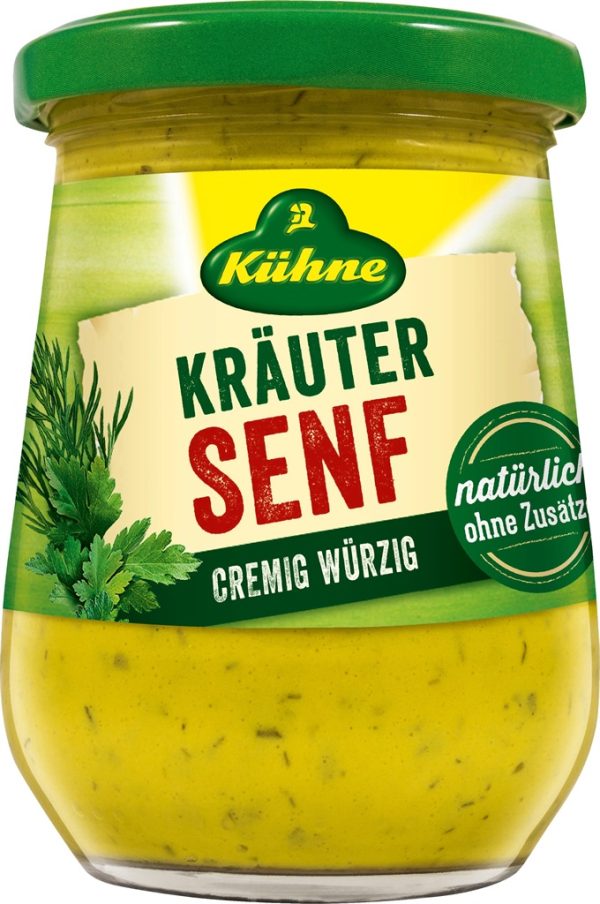 KUEHNE SENF KRAEUTER / MUSTARD W. HERBS  10 / 250 ML.  - GLASS