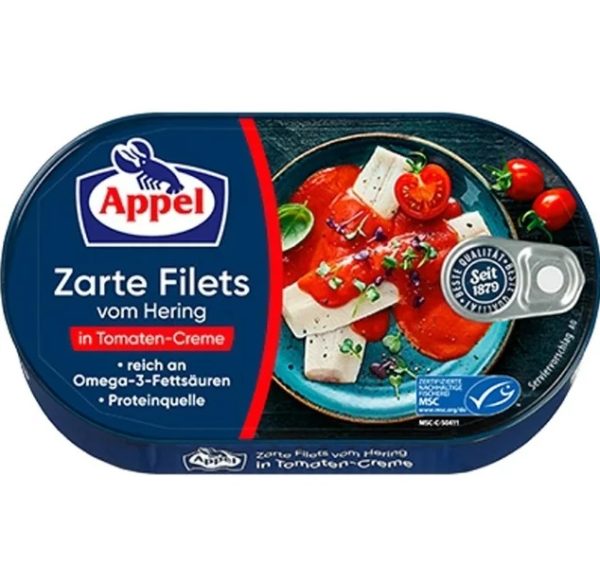 APPEL HERINGFILETS IN TOMATEN-CREME 10 / 200 G.