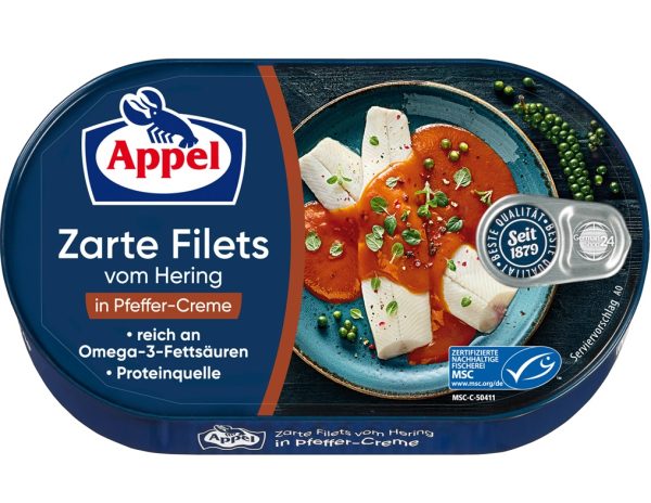APPEL HERINGFILETS IN PFEFFER-CREME 10 / 200 G.