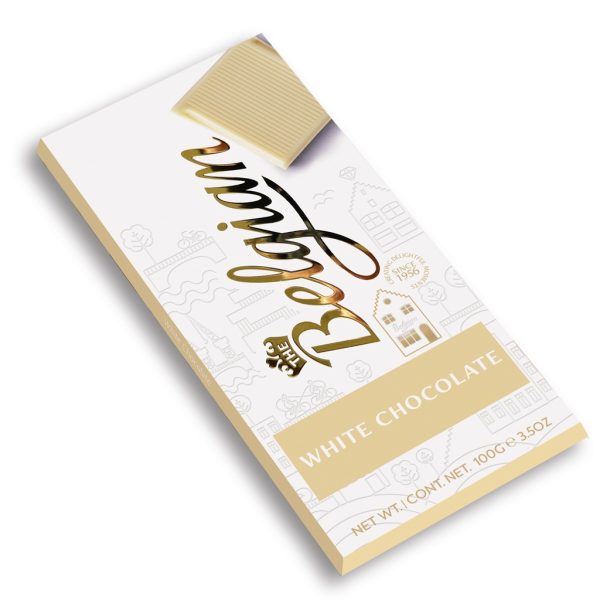 BELGIAN BAR WHITE CHOCOLATE  25 / 100 G.
