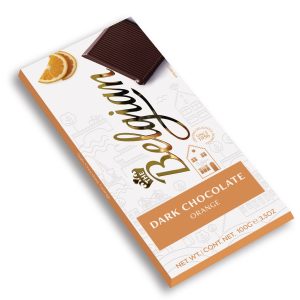 BELGIAN BAR DARK ORANGE CHOCOLATE  25 / 100 G.