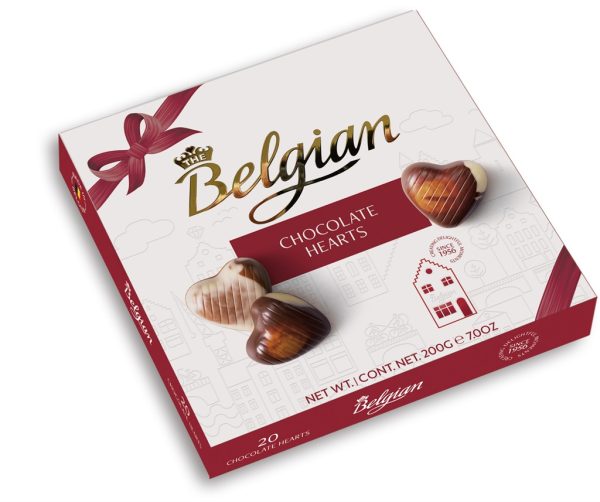 BELGIAN CHOCOLATE HEARTS 12 / 200 G.