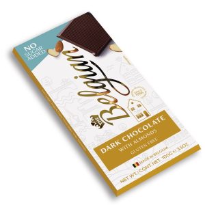BELGIAN BAR NSA  DARK ALMONDS CHOCOLATE  20 / 100 G.