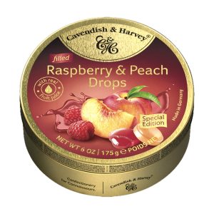 CAVENDISH & HARVEY FRUIT TIN - RASPBERRY & PEACH  9 / 6 oz.