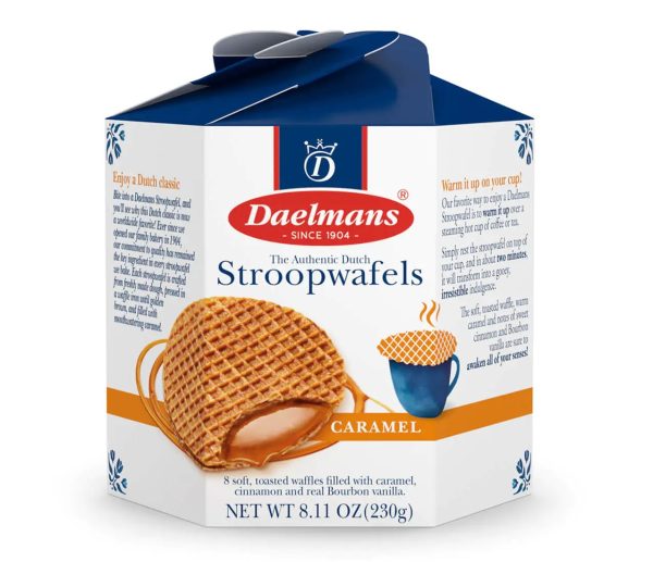 DAELMANS CARAMEL STROOPWAFELS HEX BOX 9 / 230 G.