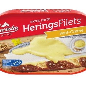 HAWESTA HERRING FILLETS IN SENF / MUSTARD CREME  10 / 200 G.