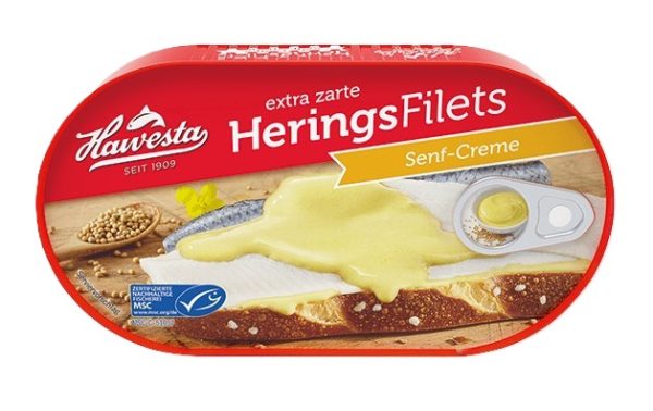 HAWESTA HERRING FILLETS IN SENF / MUSTARD CREME  10 / 200 G.