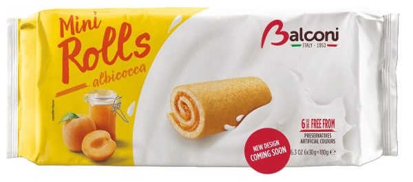 BALCONI MINI ROLLS APRICOT FILLING 6 PCS  20 / 180 G.