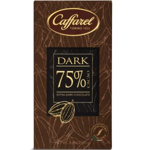 CAFFAREL 75% DARK CHOCOLATE BAR  16 / 80 G.