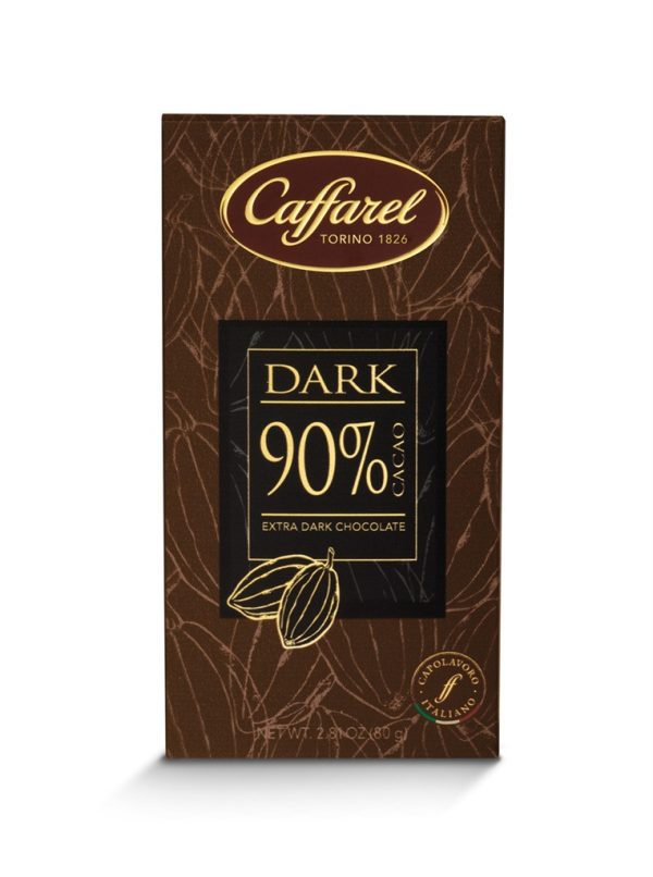 CAFFAREL 90% DARK CHOCOLATE BAR  16 / 80 G.