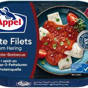 APPEL HERINGFILETS IN TOMATE-BARBECUE 10 / 200 G.