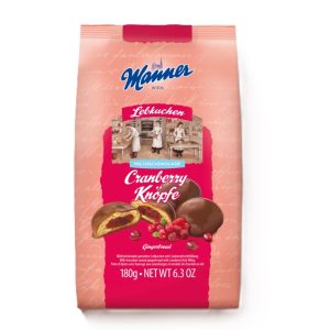 MANNER CRANBERRY KNOPFE MILCHSCHOKOLADE GINGERBREAD  10 / 180 G.