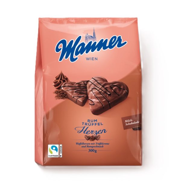 MANNER RUM TRUFFEL WAFER HEARTS WAFERS  10 / 300 G.