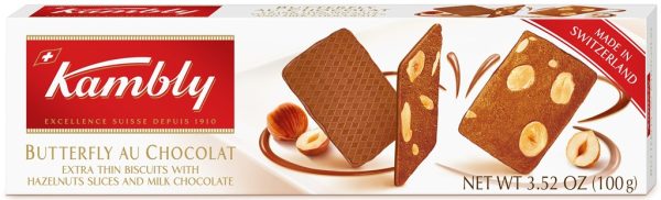 KAMBLY SWISS BUTTERFLY AU CHOCOLAT HAZELNUT  12 / 3.5 oz.
