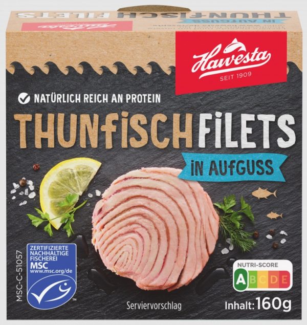 HAWESTA THUNFISCH FILETS IN AUFGUSS 8 / 160 G.